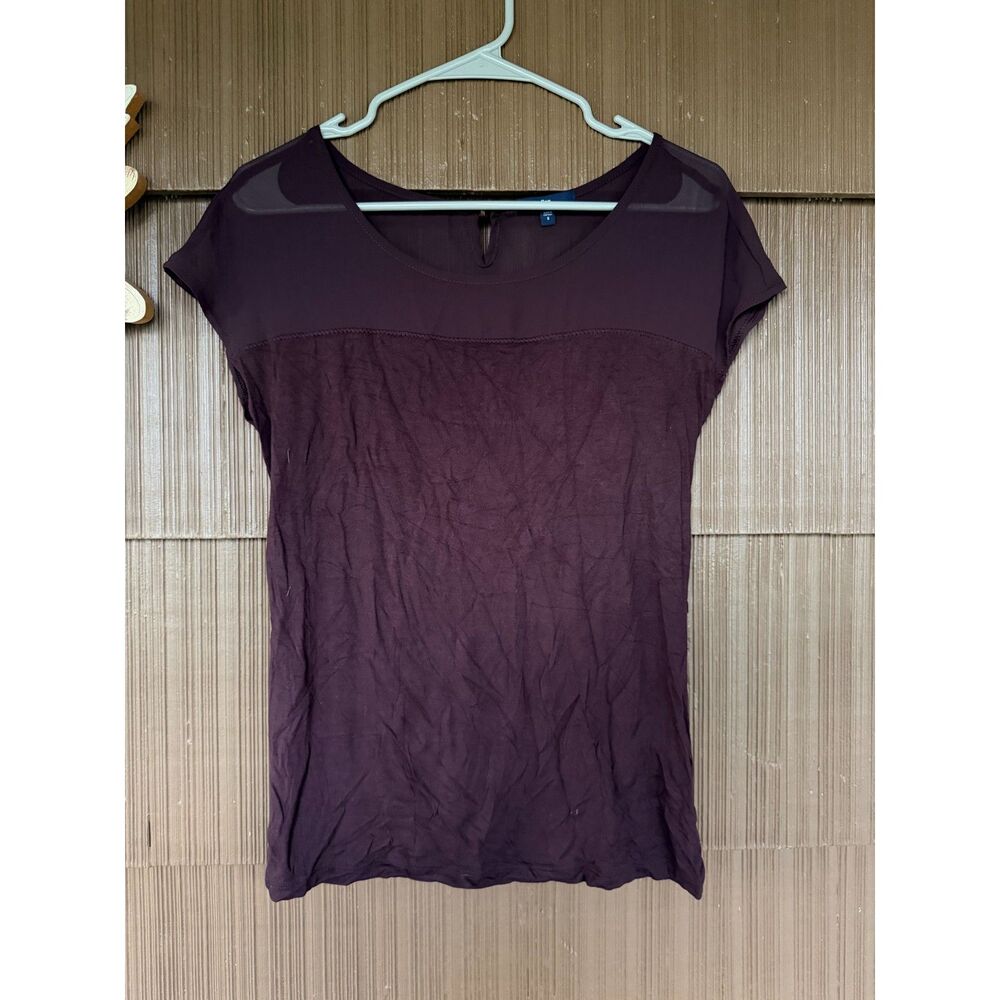 Gap Maroon Sheer Top